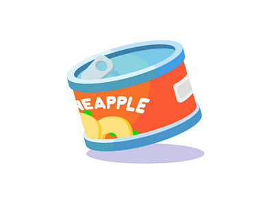 canned blue canned food digital illustration digitalart flatdesign icon illustration illustrator orange pineapple ui vector