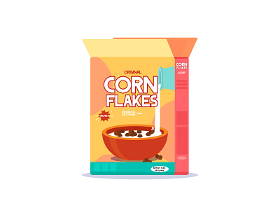 corn flakes corn flakes digital illustration digitalart flat flat design icon illustration illustrator vector