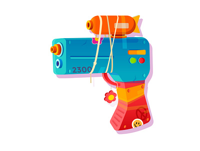 gun 3 colorful digital illustration digitalart flatdesign gun illustration illustrator vector weapon