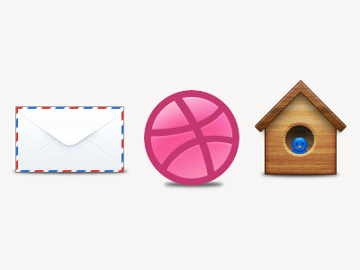 Web Icons contact dribbble mail twitter