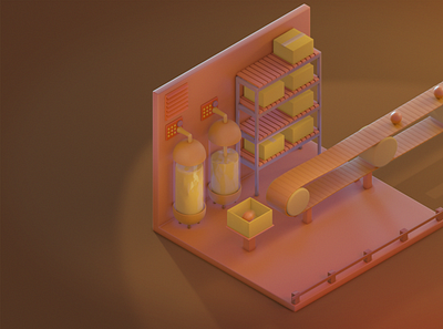 "Factory Orange" 3d blender experimental motion graphics