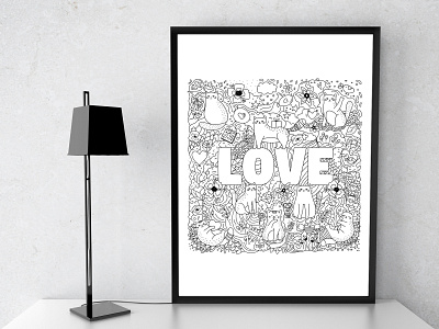 Valentine day doodle art 14 february abstract adobe illustrator art artwork cartoon cat children coloring page doodle flowers kitten kitty love outline print sweets valentine day vector zentangle