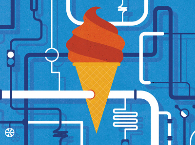 Capacity Capture business capacity conceptual corporate editorial editorial illustration energy ice cream illustration product technology textured value vector