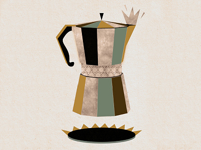 Late Night Coffee, Art Print beverage cafe coffee decorative decorative illustration food geometric graphic illustration illustrator kitchen texture
