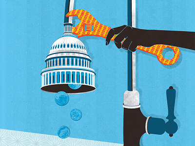 Fixing America's Infrustructure architecture conceptual cover crisis editorial flint illustration infrastructure magazine politics symbolic water