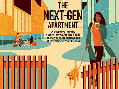 Millennial Housing: Cover character cover dog editorial hipster housing lifestyle magazine style summer textured woman