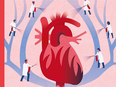 Heart Health anatomy characters conceptual cover cover artwork diagnostic health healthcare heart human body illustration illustrator magazine medical medicine promotional material research texture textured textures