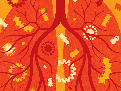 Pneumonia adobe anatomical diagnostics flu health healthcare human body illustration illustrator lungs medical medicine microbes microbiome organ science scientific textures vector virus