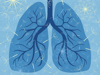 Asthma allergy asthma conceptual diagnosis diagnostics editorial floral health healthcare illustration illustration design lungs medicine organic patient pharma pharmaceutical research texture vector