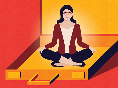 Mindfulness at work business character character illustration corporate editorial editorial illustration equal pay gender gap illustration illustrator meditation mindfulness pay gap texture vector wellbeing woman woman portrait women workplace