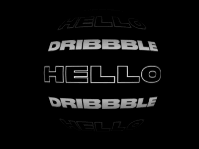 Hello Dribbble 3d black digital minimalist typography ui web webgl white