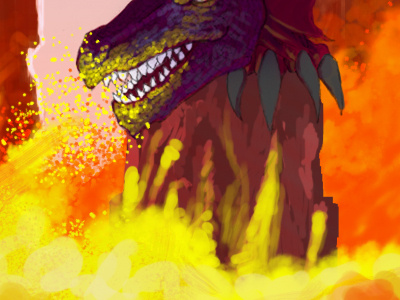 Dragon card commission digital painting dragon fantasy