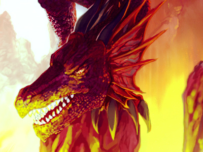 Dragon2 card commission digital painting dragon fantasy