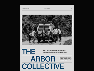 Arbor Collective - Website Contept arbor e commerce figma grid skateboard sport typography ui ux webdesign
