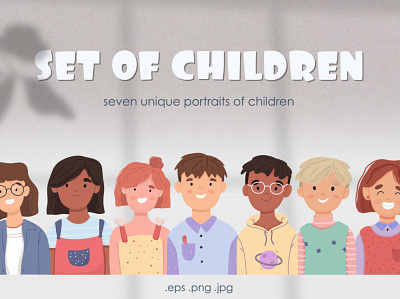 Set of children branding design graphic design illustration vector