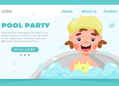 Water party landing page design graphic design illustration vector water party