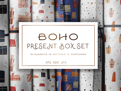 Boho present box set boho present box set design graphic design illustration vector