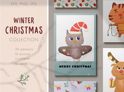 Winter Christmas collection design graphic design illustration vector winter christmas collection