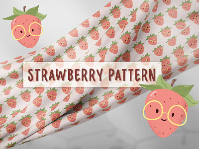 STRAWBERRY PATTERN design graphic design illustration logo strawberry pattern vector