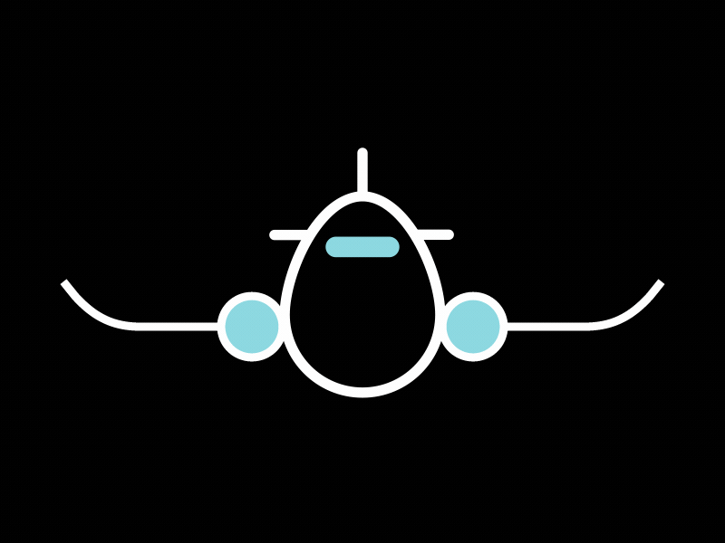 Airplane - Airport 2d animation flat icon minimalist motion pictogram