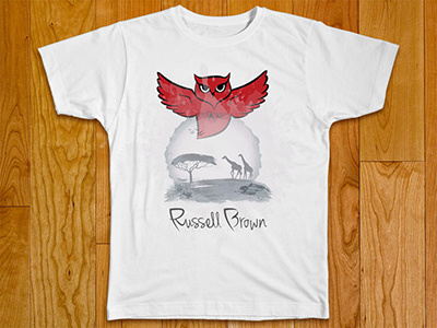 Russel Brown design print t shirt