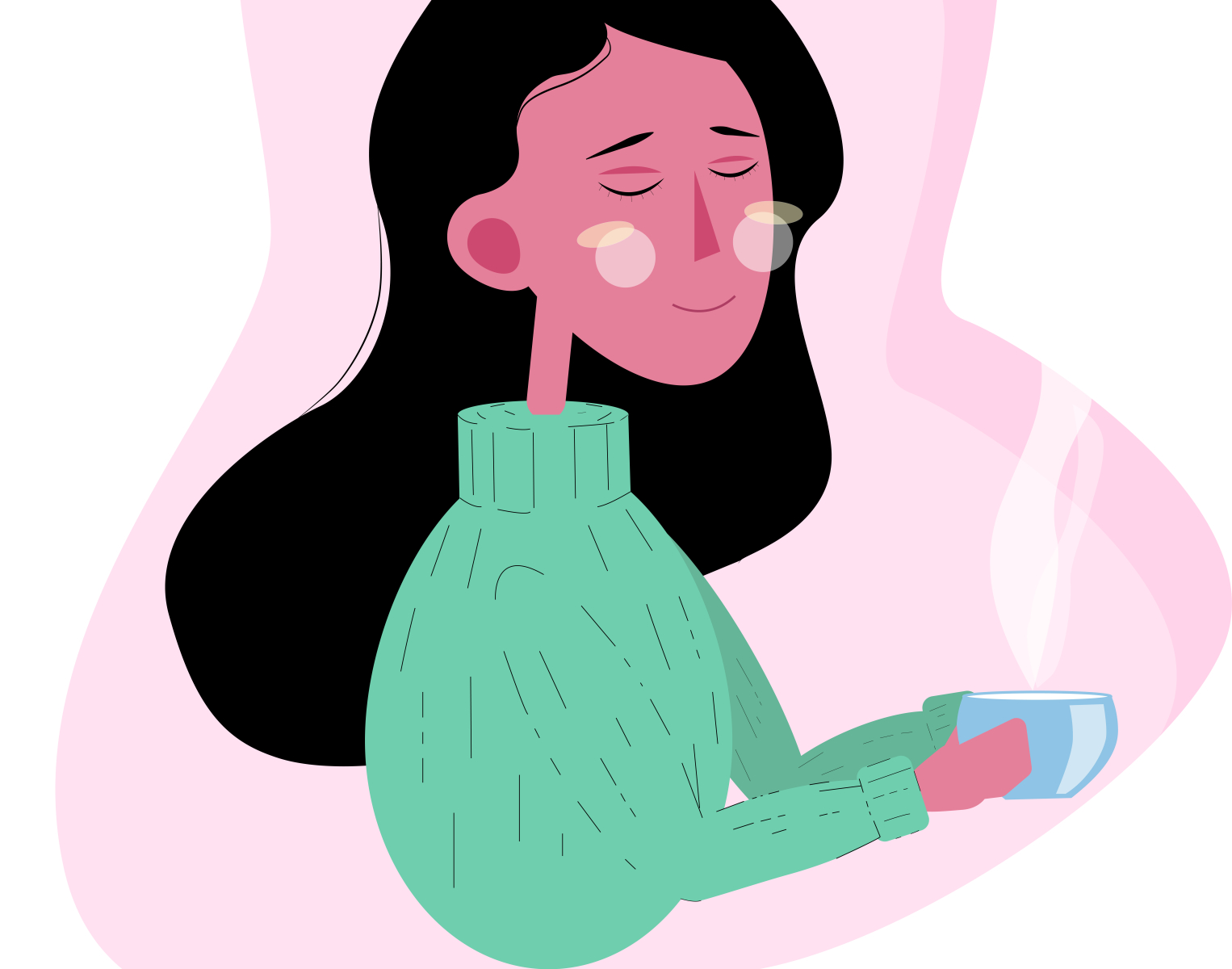 Girl with tea by Margarita on Dribbble