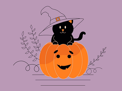 Halloween cat black cat design halloween halloween cat halloween design illustration simply vector