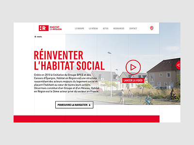 Habitat en Région clean desktop flat red ui ux webdesign white