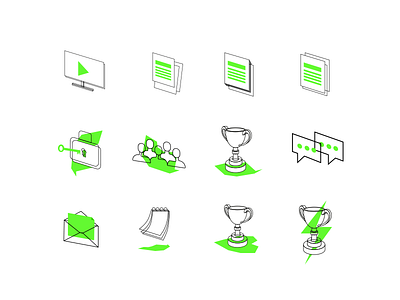 Paris Ouest La Défense - Icons branding desktop flat icons identity paris pictos ui web white