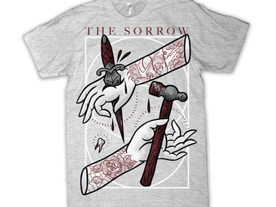 The Sorrow - Hammer Time blood dagger hammer hands illustration shirt tooth