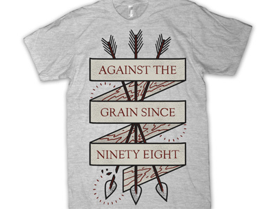 Against the Grain arrow grain illustration ninety eight t shirt t shirt type