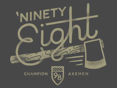 Axemen axe axemen lettering ninety eight type typography wood