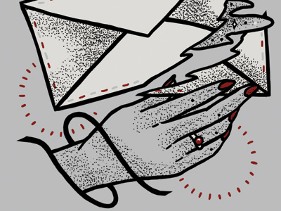 Prison - Bottom detail envelope hand illustration ring stipple tattoo texture