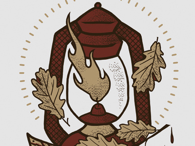 Pathfinder axe illustration lantern leaves shading tattoo texture