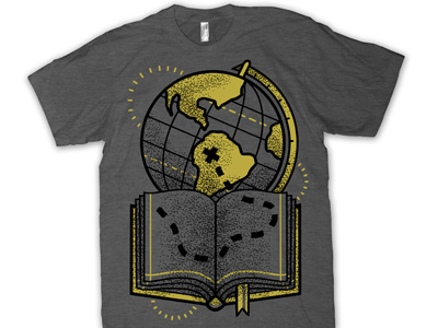 Journey book design globe illustration t shirt texture