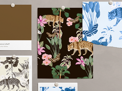Jungle Vintage Botanical Leopard Print