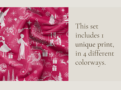 Christmas Holiday Toile Print Set design estampa fashion illustration pattern print repeat repeating