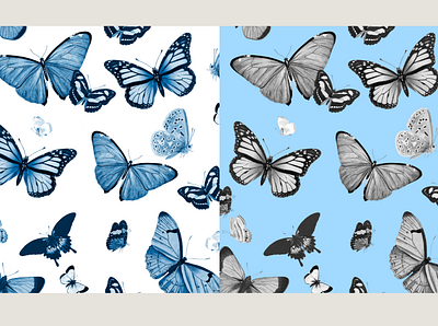 Vintage Butterfly Seamless Pattern Set branding design estampa fashion graphic design illustration pattern print repeat repeating