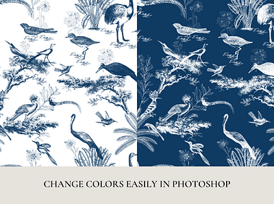 Bird Toile de Jouy Pattern Set branding design estampa fashion graphic design illustration pattern print repeat repeating