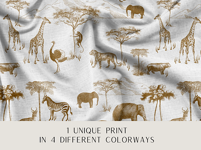 Safari Animal Toile Pattern Set branding design estampa fashion graphic design illustration pattern print repeat repeating