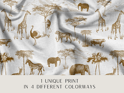 Safari Animal Toile Pattern Set branding design estampa fashion graphic design illustration pattern print repeat repeating