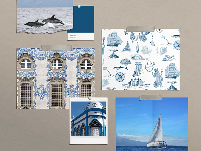 Atlantis Toile de Jouy Print Mood Board branding design estampa fashion graphic design illustration pattern print repeat repeating