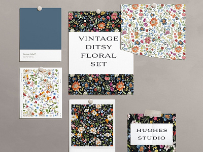 Vintage Disty Floral Pattern Bundle