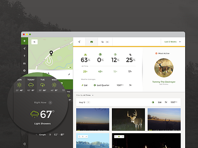 HuntForce Camera Profile deer hunting profile startup statistics ui design user interface ux