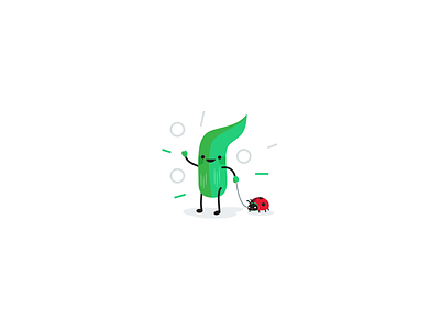 Meet Grassly grass icon illustration ladybug lawn mowing