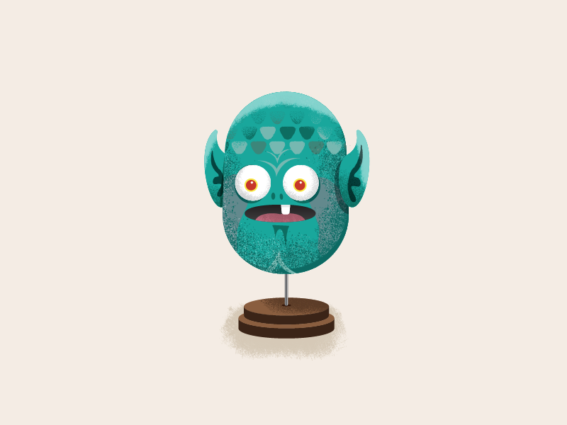 Alien creature texture trophy illustration alien