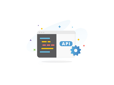 Median - API api browser code features gear illustration startup ux