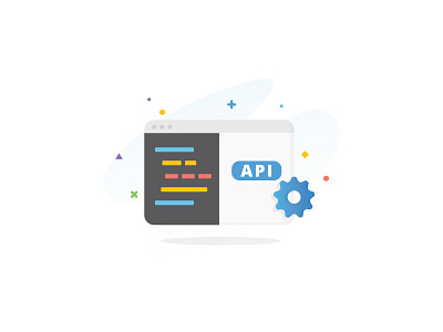 Median - API api browser code features gear illustration startup ux