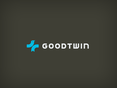 GOODTWIN bird good goodtwin icon logo omaha plus sign twin typography