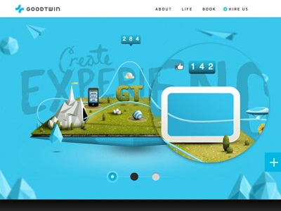 GOODTWIN Site Launch design goodtwin illustration parallax roller coaster web